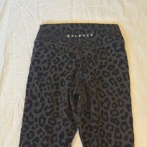 Balance Athletica Black lux velour leopard print leggings